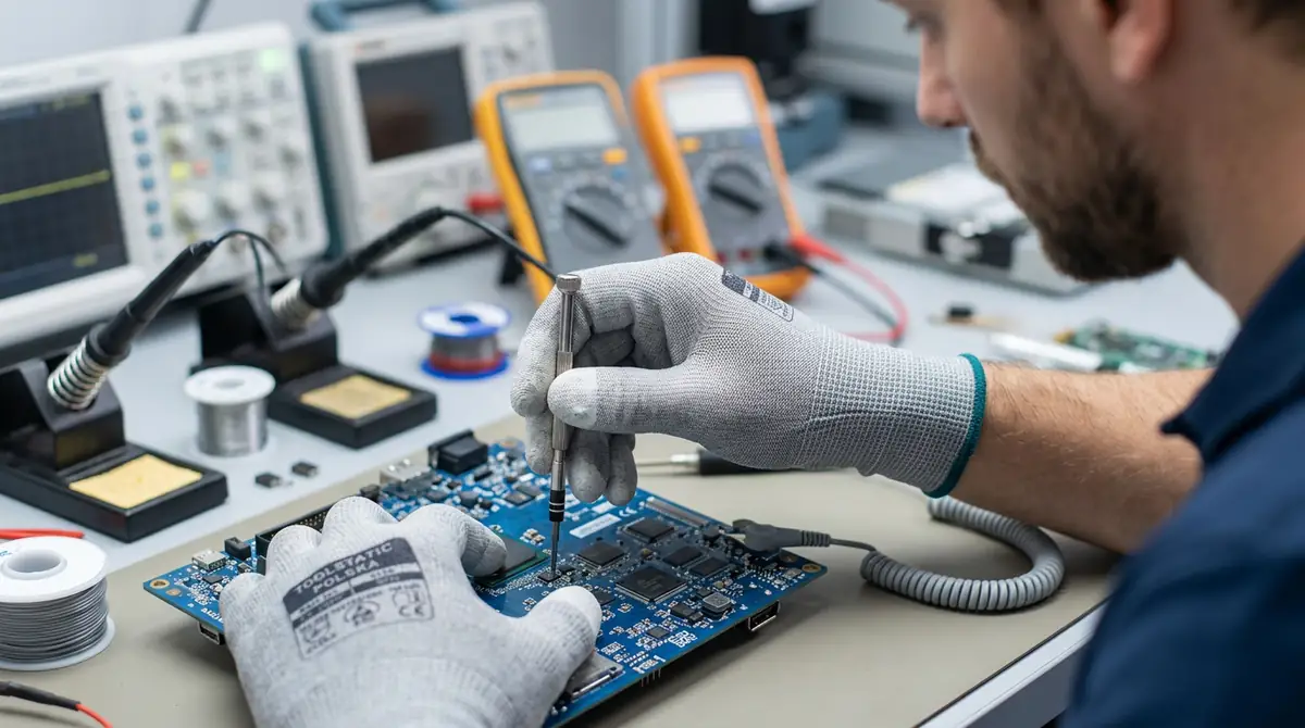 Rękawiczki antystatyczne ESD — jak wybrać do montażu elektroniki