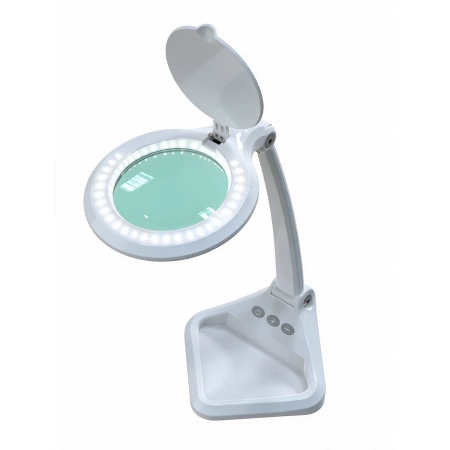 Lampa biurkowa LED SMD z lupą (102 mm) 8073LED 3D 1-7 W – lampa biurkowa z lupą na własnej podstawie