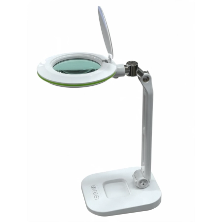 Lampa biurkowa LED SMD z lupą (102 mm) 8093D8LED 3D+12D 1-7 W – lampa biurkowa z lupą na własnej podstawie