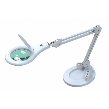 Lampa biurkowa LED SMD z lupą (127 mm) 8066LED-A-B3 5D 9 W – lampa biurkowa z lupą na własnej podstawie