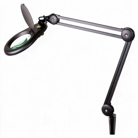 Lampa warsztatowa ESD LED SMD z lupą (127 mm) 8066D2 5D 9 W – lampa warsztatowa z lupą i podświetleniem LED, mocowana do
