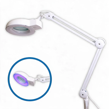 Lampa warsztatowa LED SMD + LED UV z lupą (127 mm) 8066HLED-UV ultrafiolet 5D 12 W – lampa warsztatowa z lupą i podświet