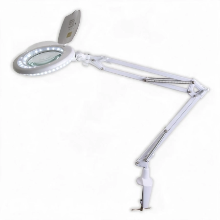 Lampa warsztatowa LED SMD z lupą (127x78) 8095LED-2-A 3D 7 W – lampa warsztatowa z lupą i podświetleniem LED, mocowana d