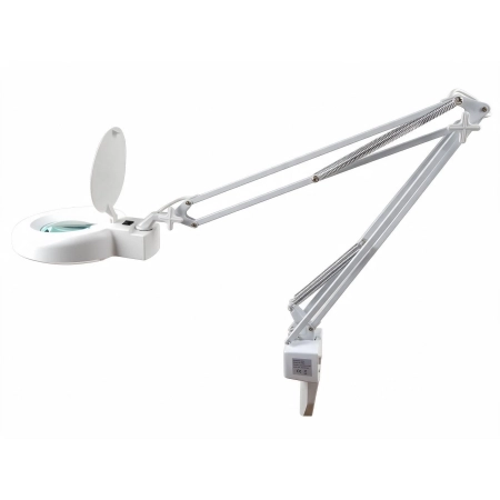 Lampa warsztatowa z lupą (127 mm) 8066-1C 3D 22 W – lampa warsztatowa z lupą i podświetleniem LED, mocowana do blatu