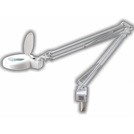 Lampa warsztatowa z lupą (127 mm) 8066-1C 5D 22 W – lampa warsztatowa z lupą i podświetleniem LED, mocowana do blatu