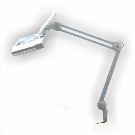 Lampa warsztatowa z lupą (190×157 mm) 8069DC 5D 2x9 W – lampa warsztatowa z lupą i podświetleniem LED, mocowana do blatu