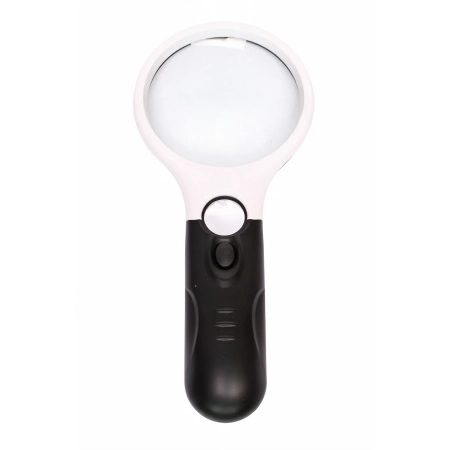 Lupa ręczna LR-4 75 mm/3x 22 mm/45x z podświetleniem LED – lupa ręczna z uchwytem