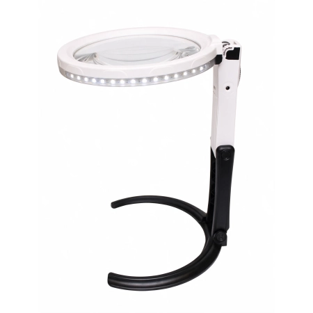 Lupa ręczna LR-6 ze stopką 138 mm/1,8x 25 mm/5x z podświetleniem LED – lupa ręczna z uchwytem