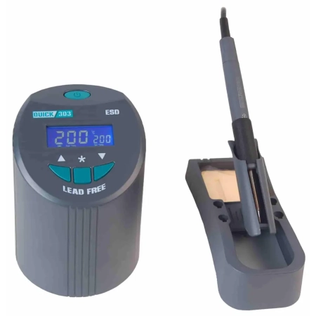 Stacja lutownicza Quick 303ESD 90 W – praca w sieci – stacja lutownicza z regulacją temperatury, wykonanie ESD