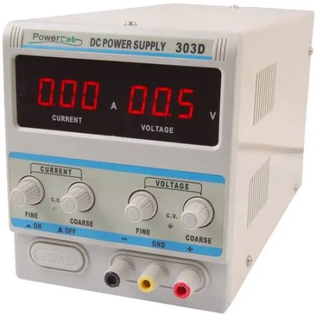 Zasilacz laboratoryjny PowerLab 303D 30V/3A DC, LED – zasilacz laboratoryjny z regulacją napięcia i prądu, wyświetlacz L