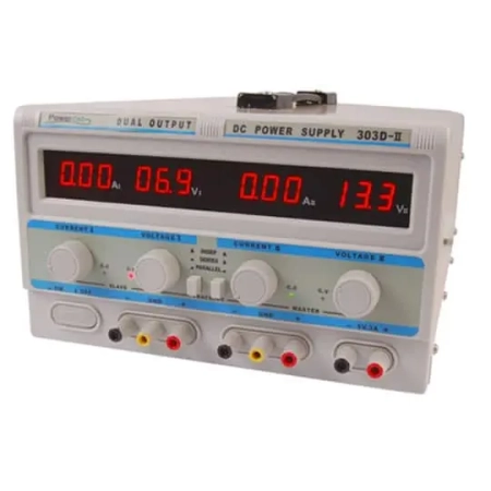 Zasilacz laboratoryjny PowerLab 303D-II 2×30V/3A + 5V/3A – zasilacz laboratoryjny z regulacją napięcia i prądu, wyświetl