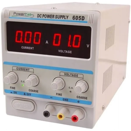 Zasilacz laboratoryjny PowerLab 605D 60V/5A DC, LED – zasilacz laboratoryjny z regulacją napięcia i prądu, wyświetlacz L