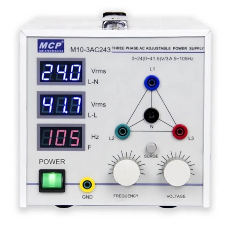 Zasilacz trójfazowy laboratoryjny MCP M10-3AC243 AC
